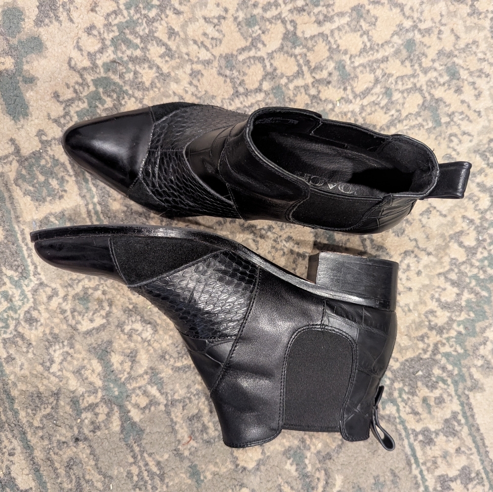 Coach Suffolk Patchwork Bootie. Black Leather/Sna… - image 6